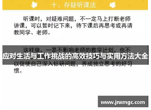 应对生活与工作挑战的高效技巧与实用方法大全 应对生活与工作挑战的高效技巧与实用方法大全